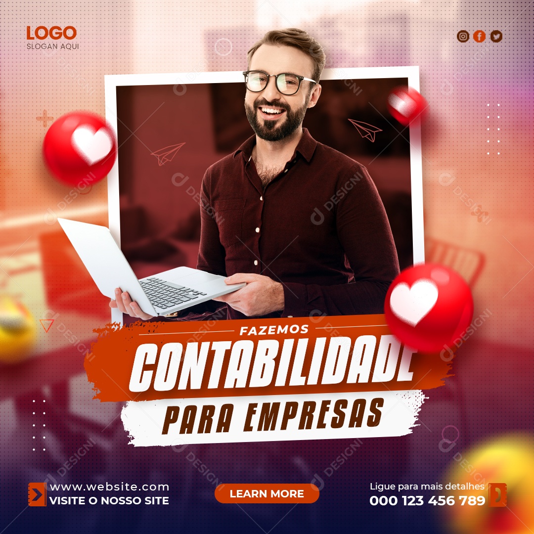 Social Media Fazemos Contabilidade Para Empresas PSD Editável