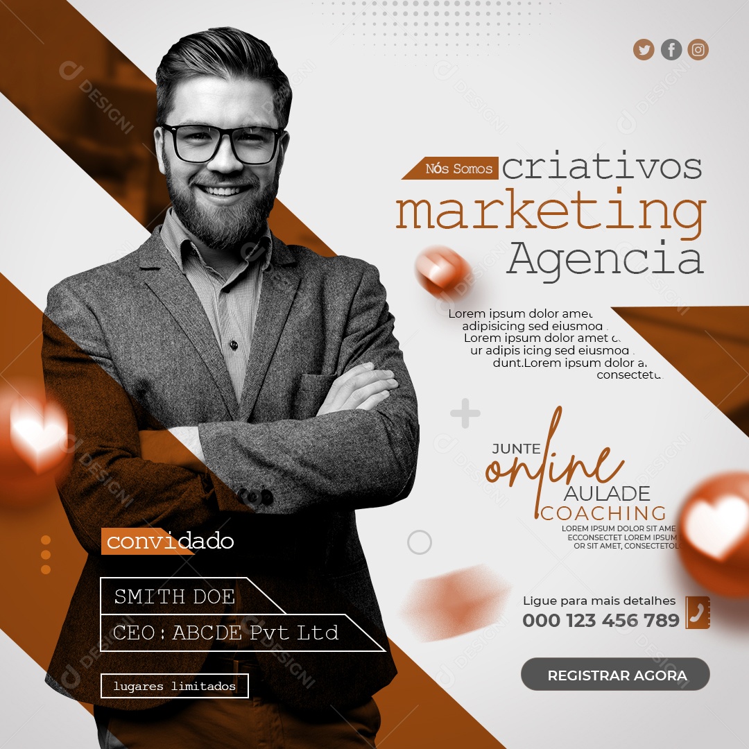 Social Media Criativos Marketing Digital PSD Editável