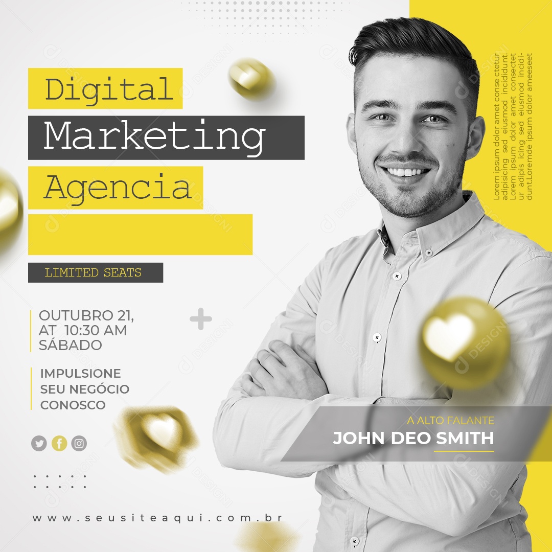 Social Media Webinar Marketing Digital PSD Editável