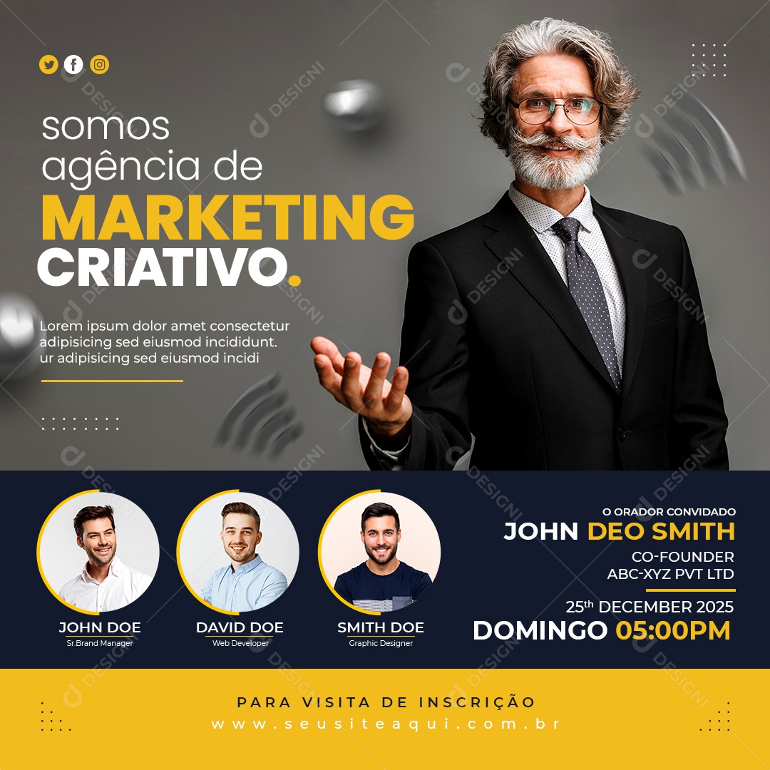 Social Media Somos Agência de Marketing Digital PSD Editável