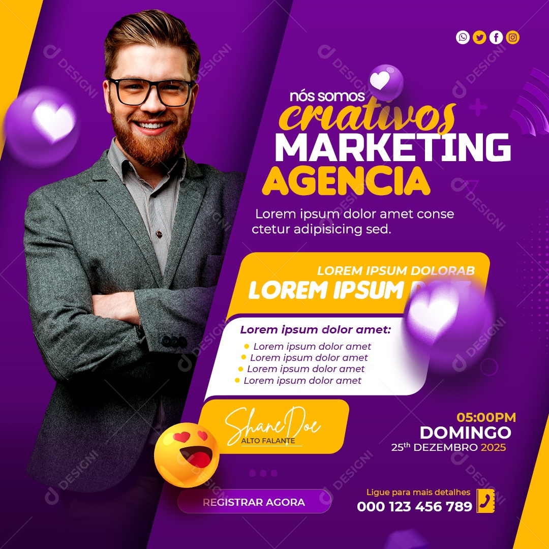 Social Media Nós Somos Criativos Marketing Digital PSD Editável