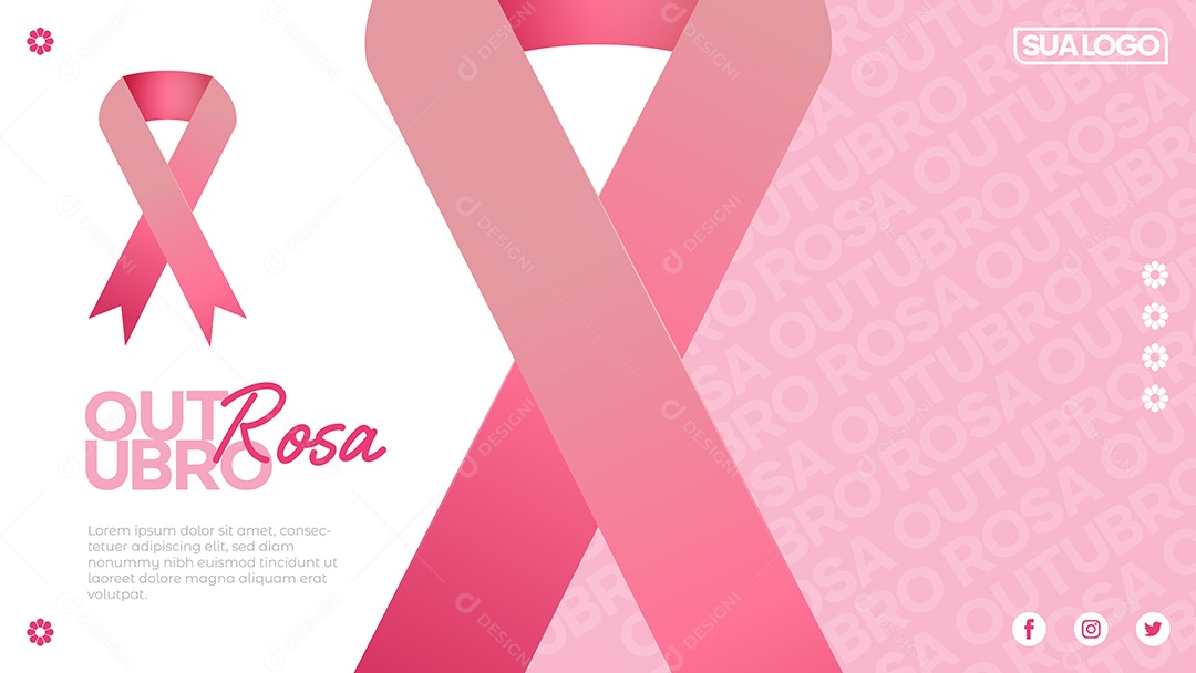Social Media Banner Outubro Rosa Vetor EPS Editável