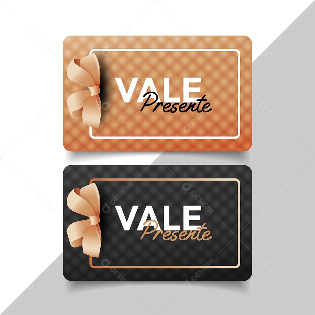 Modelo de Comprovante Voucher Vale Presente Vetor EPS Editável