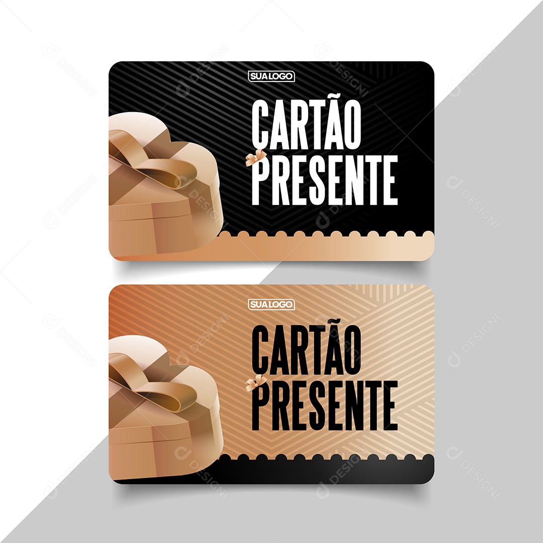 Modelo de Comprovante Voucher Cartão Presente Vetor EPS