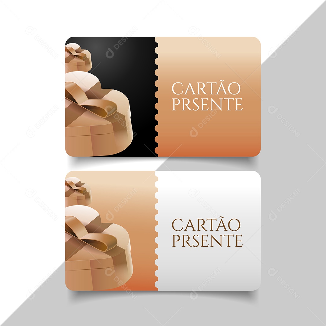 Modelo de Comprovante Voucher Cartão Presente Vetor EPS