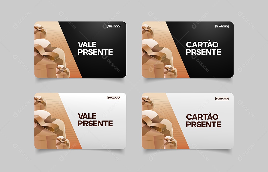 Modelo de Comprovante Voucher Cartão Presente Vetor EPS