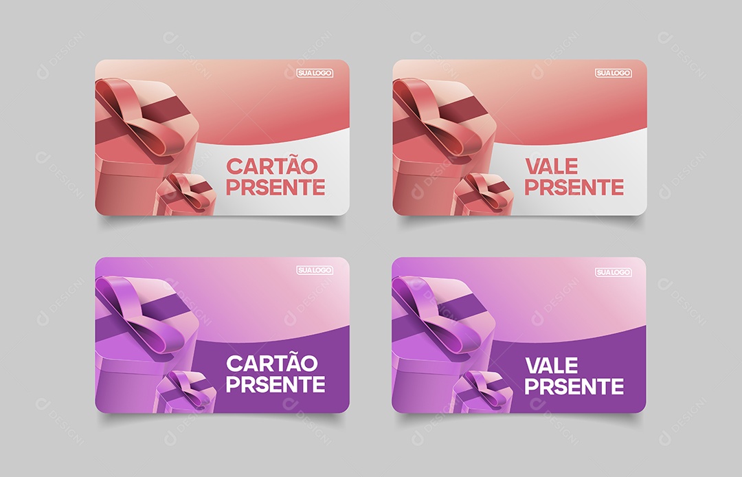 Modelo de Comprovante Voucher Vale Presente Vetor EPS