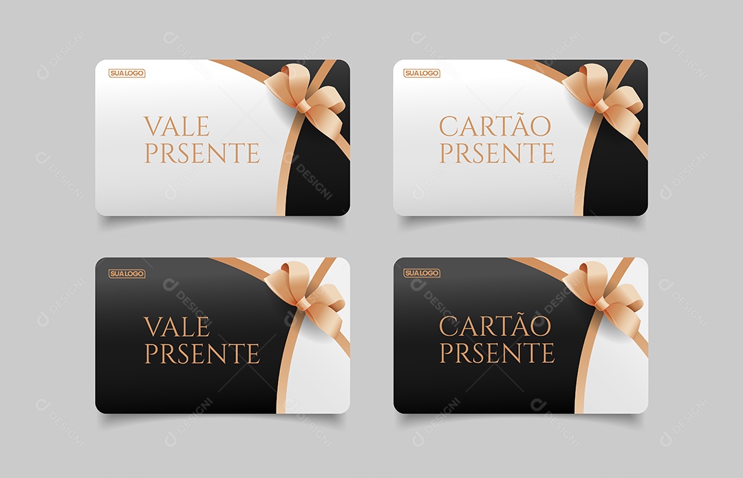 Modelo de Comprovante Voucher Vale Presente Vetor EPS Editável