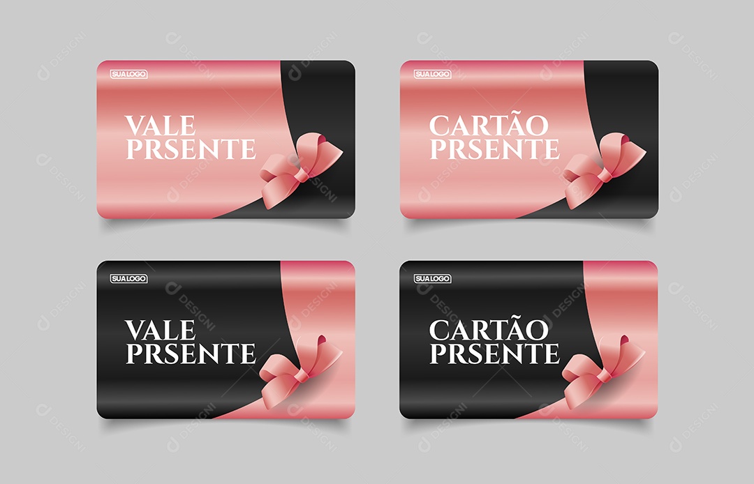 Modelo de Comprovante Voucher Vale Presente Vetor EPS Editável