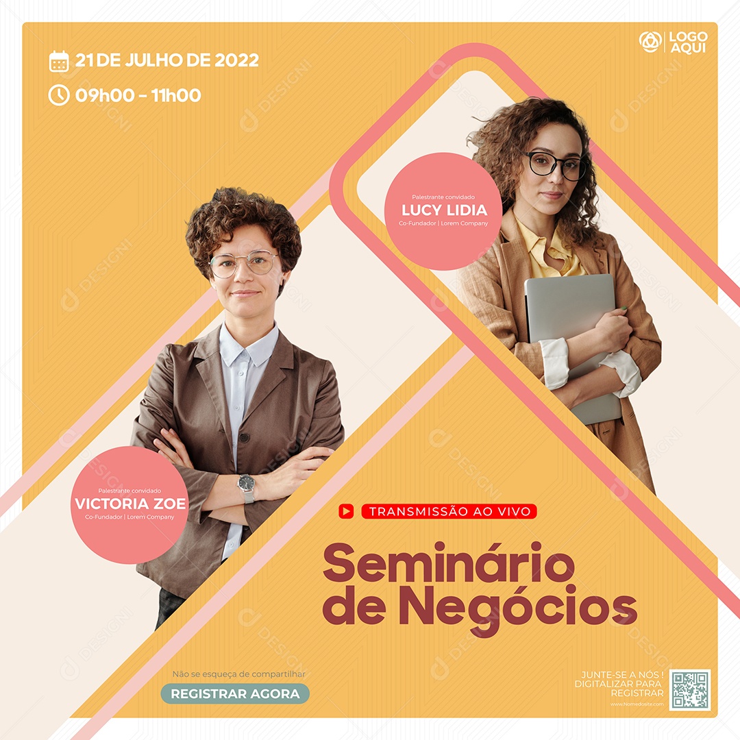 Social Media Marketing Digital Seminário de Negócios Vetor EPS Editável