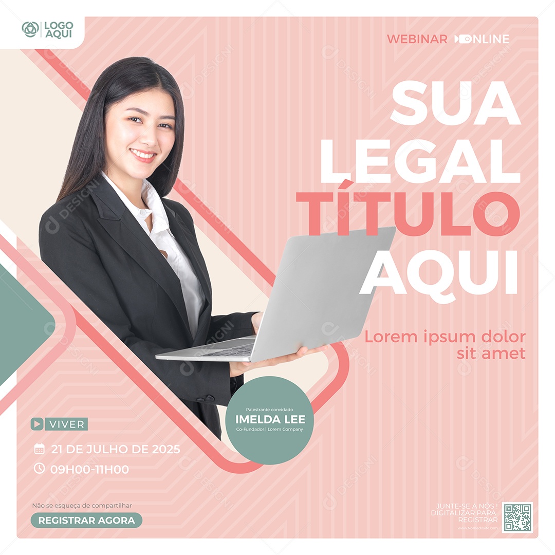 Social Media Webinar Marketing Digital Vetor EPS Editável