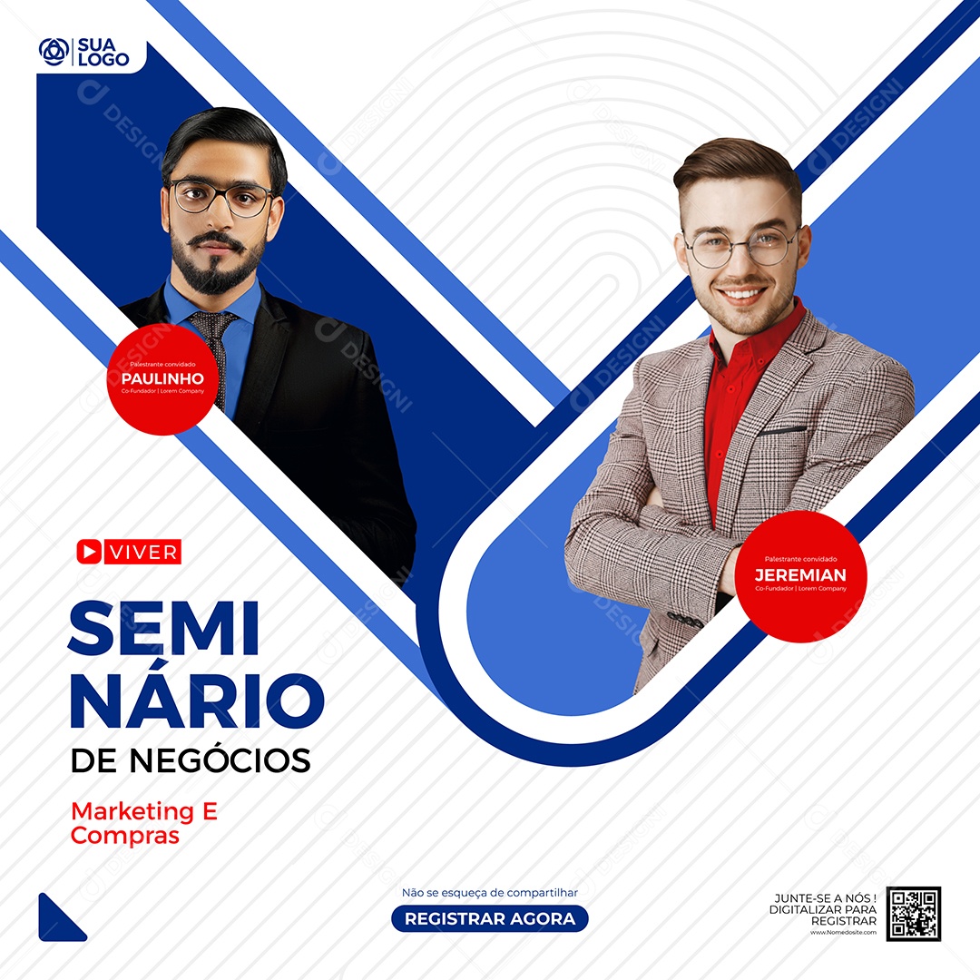 Social Media Marketing Digital Seminário de Negócios Vetor EPS Editável