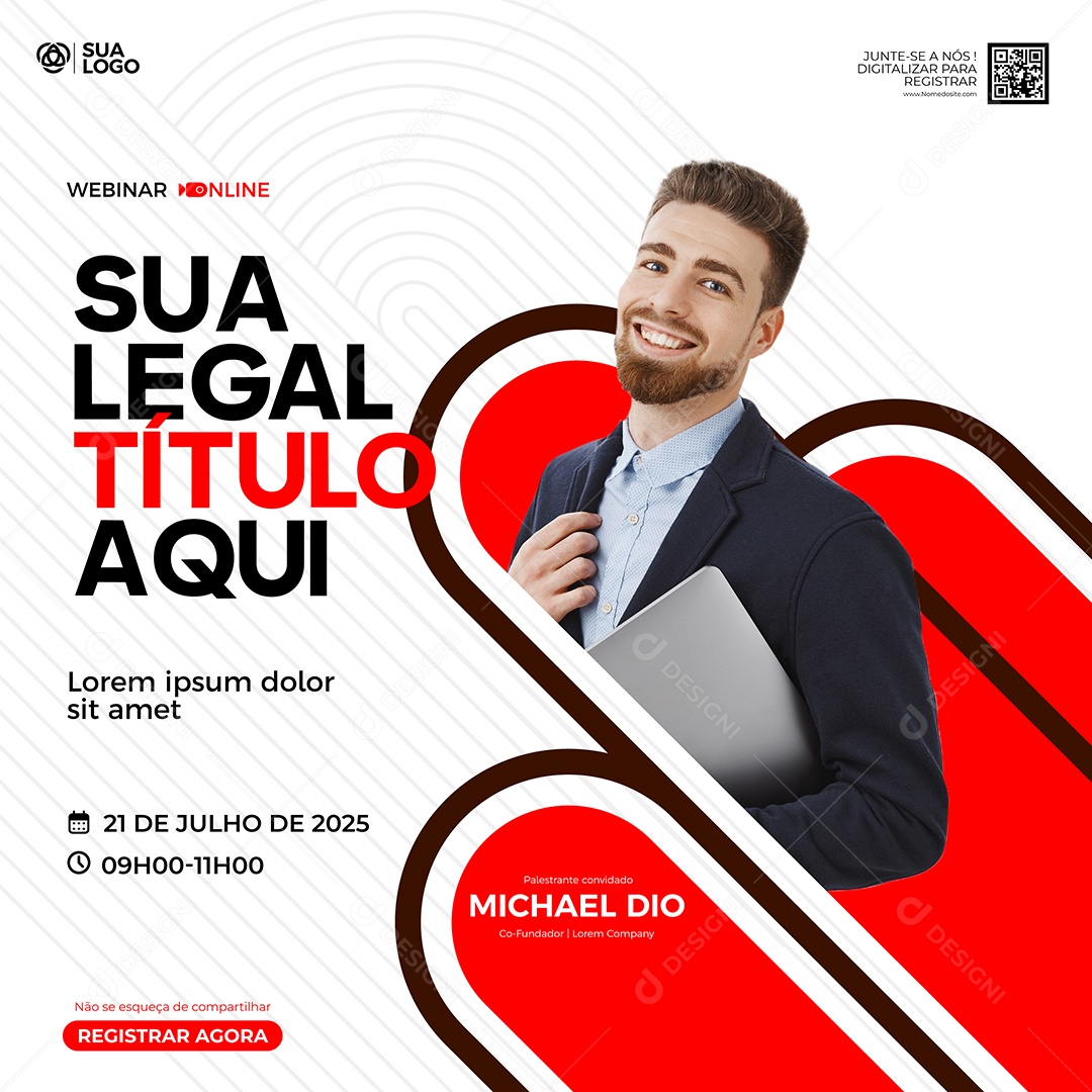 Social Media Webinar Marketing Digital Vetor EPS Editável