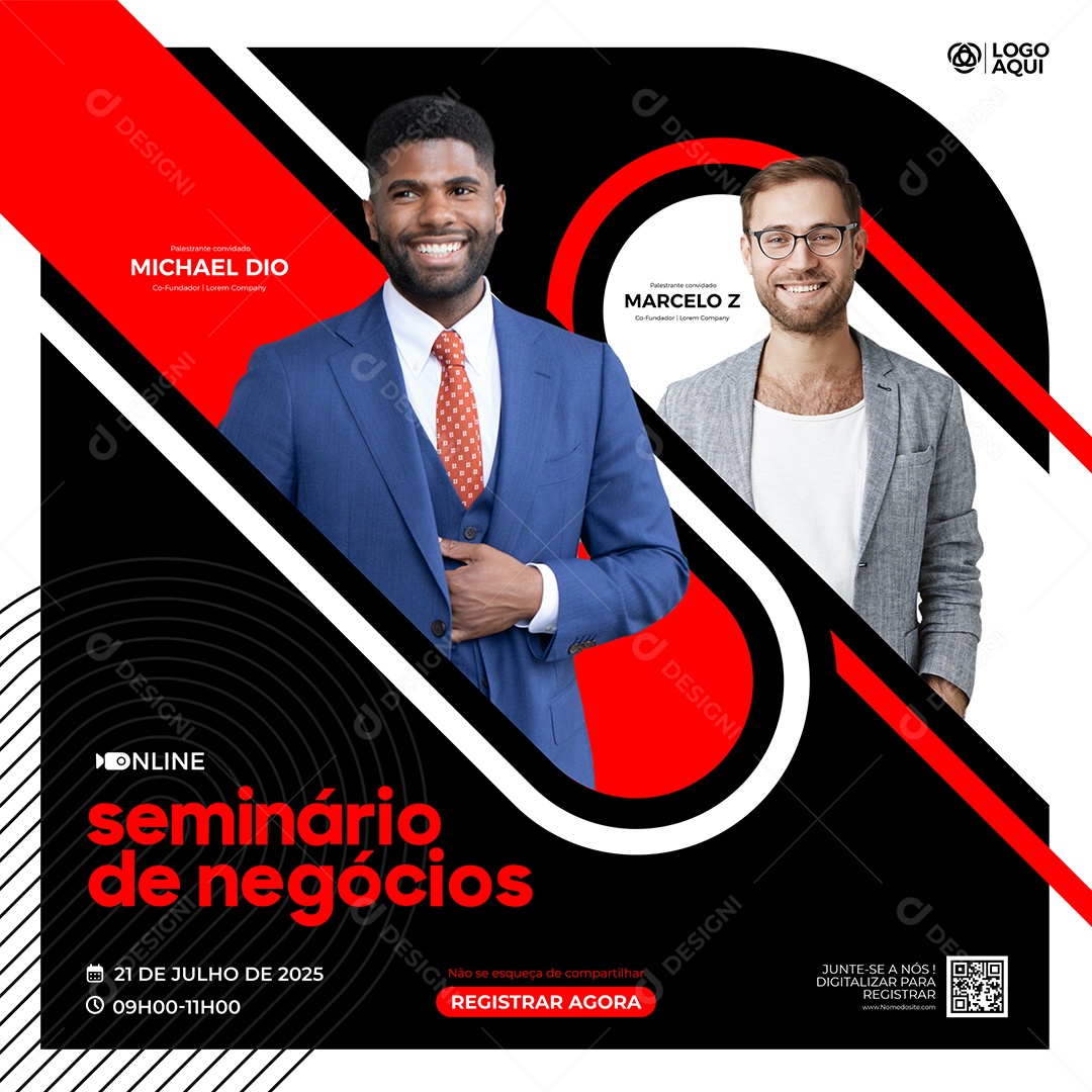 Social Media Marketing Digital Seminário de Negócios Vetor EPS Editável