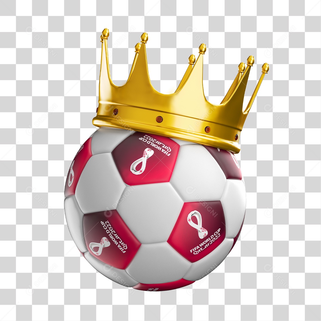 Bola de Futebol Com Coroa Dourada Elemento 3D PNG