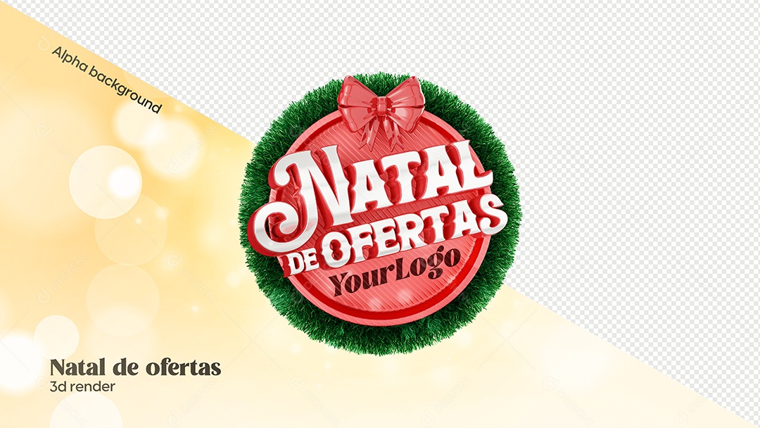 Natal de Ofertas Selo 3D para Composição PSD