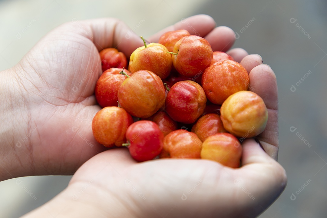 Alimentos ricos em vitamina C, acerola.