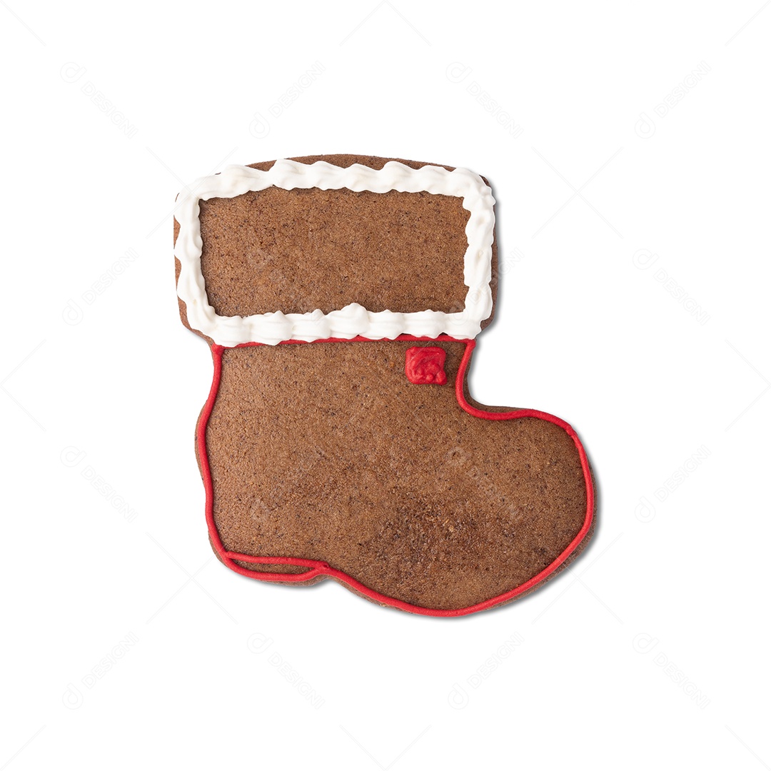 Biscoito de gengibre de natal tradicional em forma de bota.