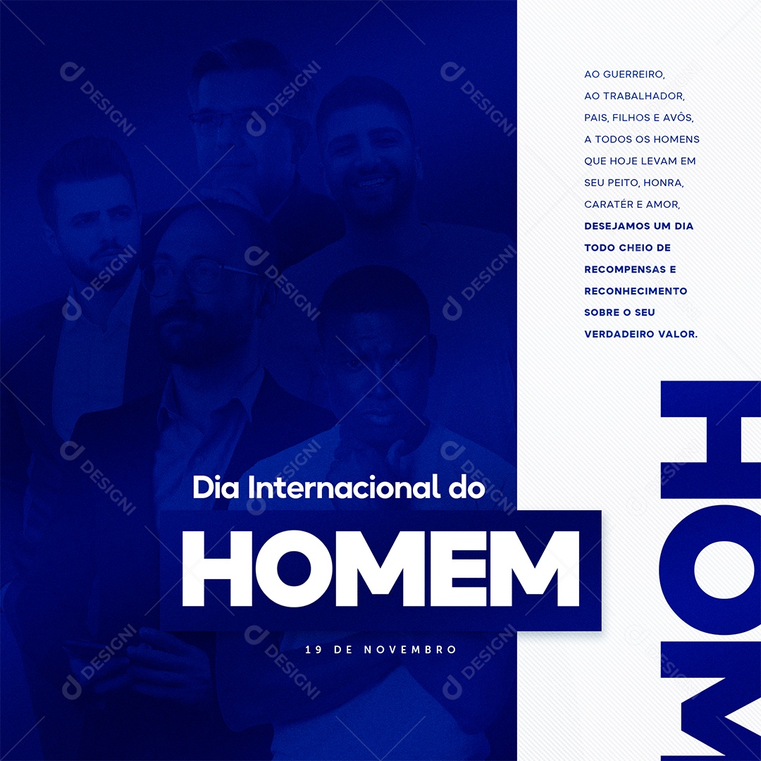 Dia Internacional do Homem 19 de Novembro Social Media PSD Editável