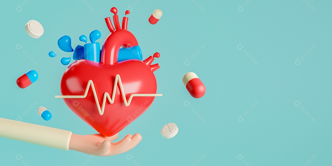 Conceito saúde do coração com estetoscópio médico