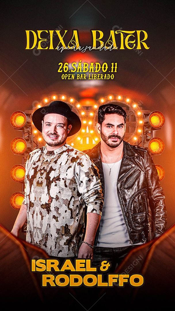 Flyer Show Israel e Rodolffo Story Social Media PSD Editável