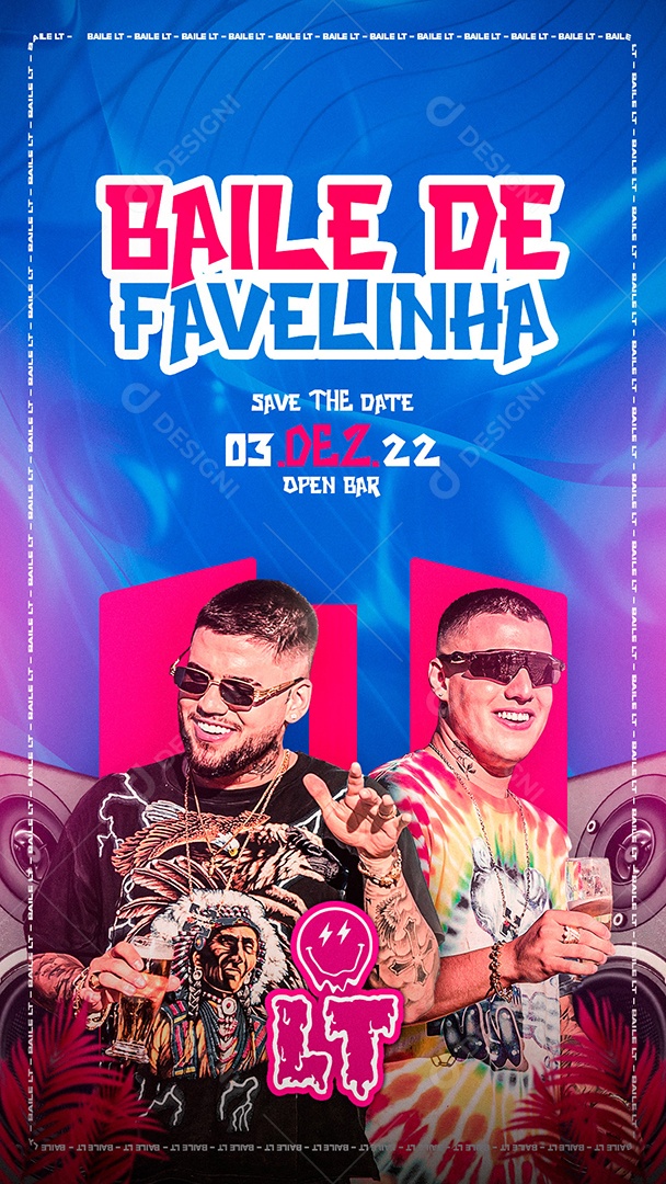 Flyer Baile de Favela Funk Story Social Media PSD Editável