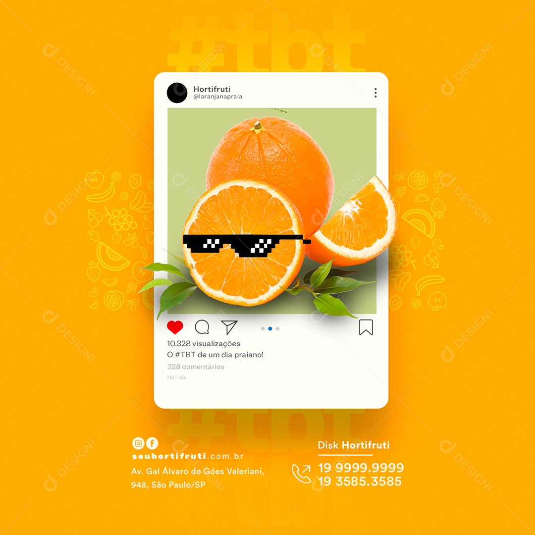 O Tbt de Um Dia Praiano Hortifruti Social Media PSD Editável