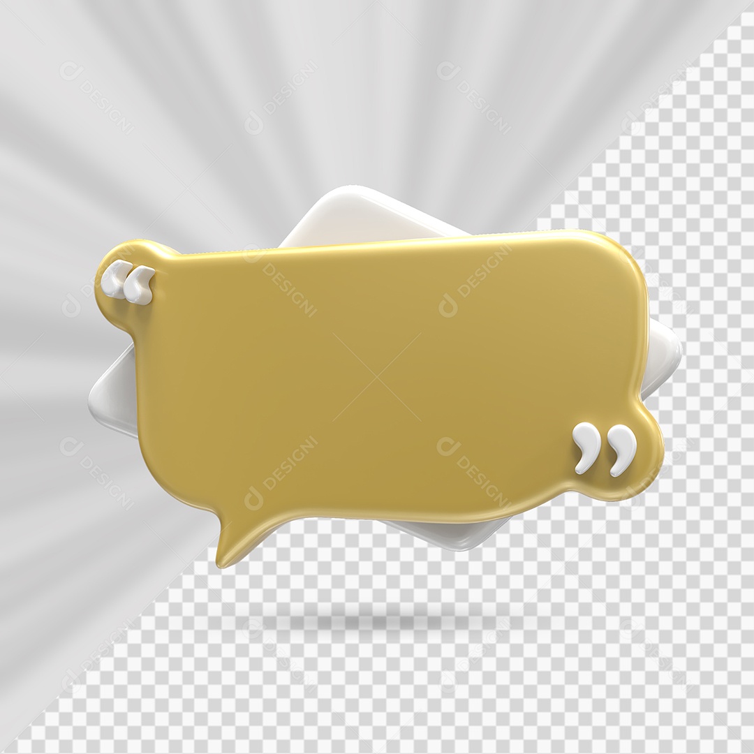 Caixa de Mensagem Marrom Elemento 3D para Composição PSD