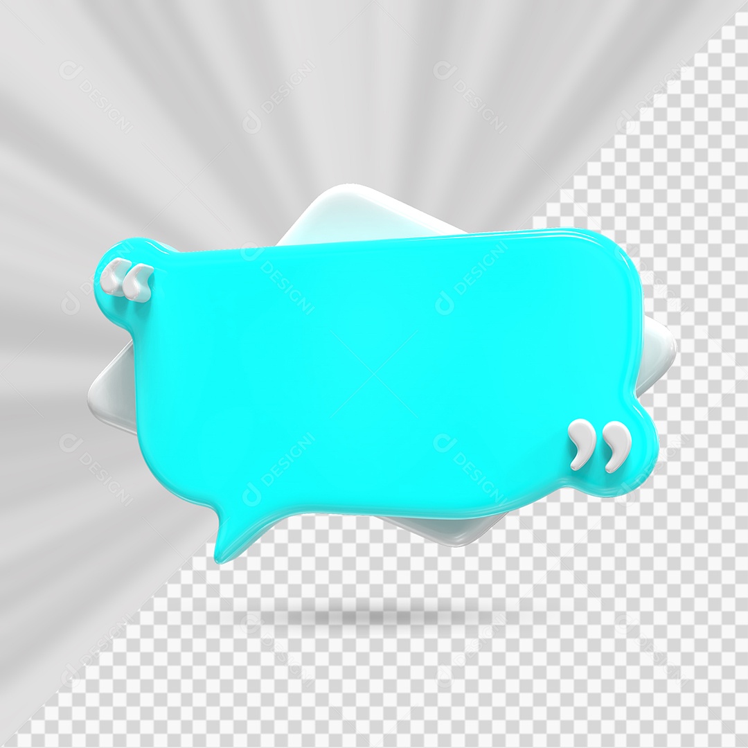 Caixa de Mensagem Azul Marinho Elemento 3D para Composição PSD