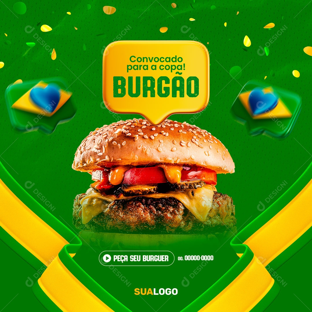 Summoned for the Burgão Hamburgueria Cup Social Media Editable PSD