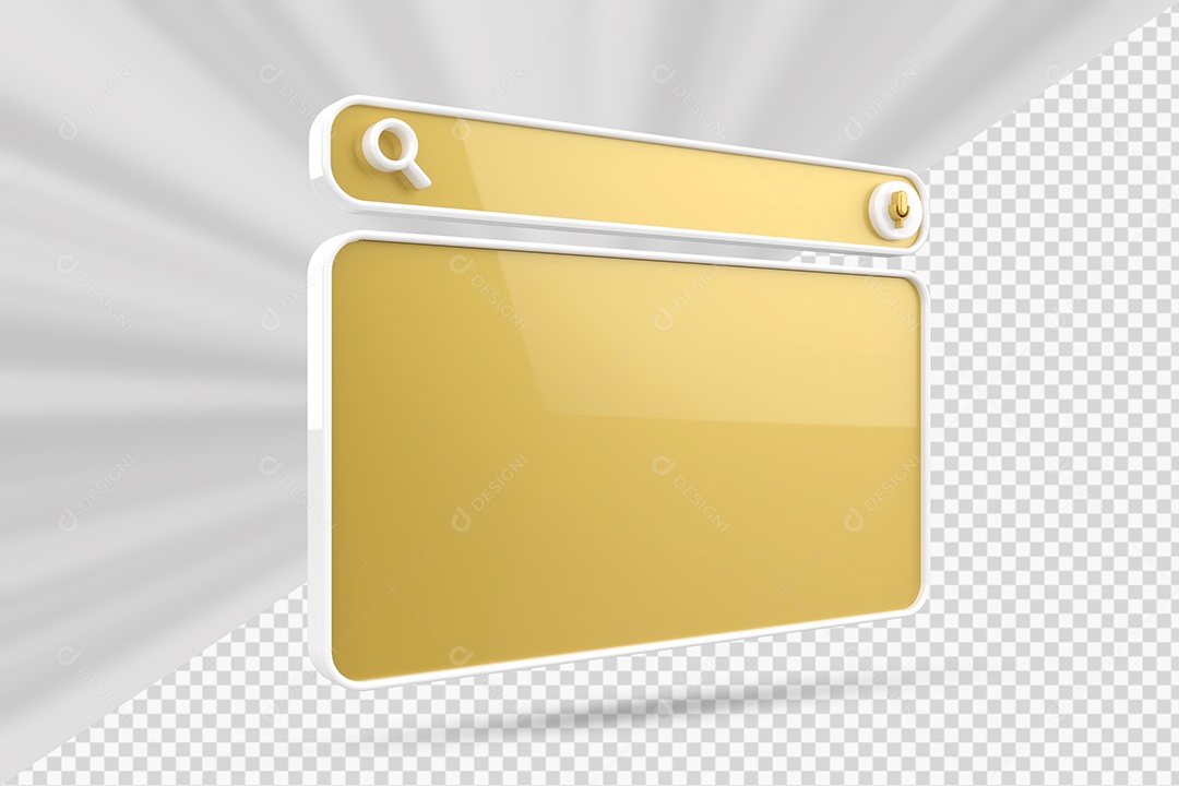 Barra de Pesquisar de Navegador Elemento 3D para Composição PSD