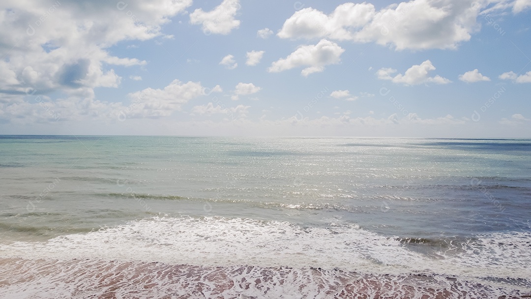 Beautiful beach with strong waves without movement
