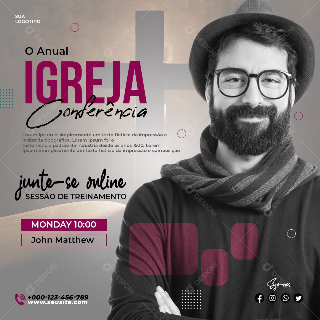 Social Media Flyer Gospel PSD Editável