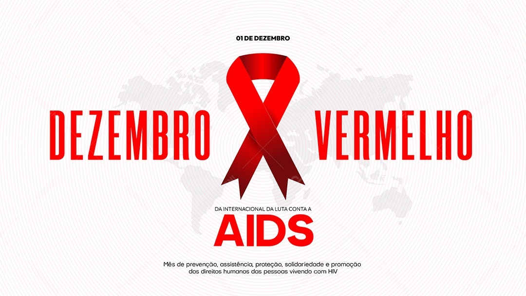 Social Media Banner Dezembro Vermelho Mês de Prevenção EPS Editável