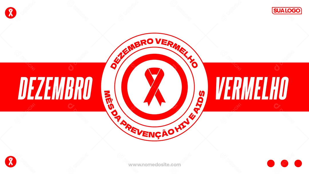 Social Media Dezembro Vermelho Mês de Prevenção ao HIV Aids EPS Editável