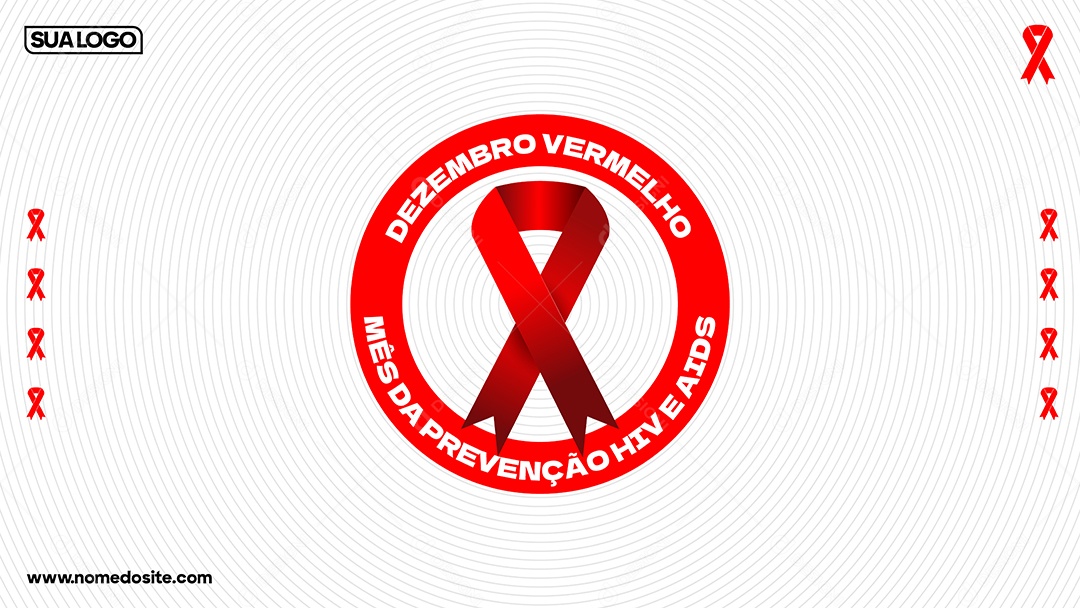 Social Media Dezembro Vermelho Mês de Prevenção ao HIV Aids EPS Editável