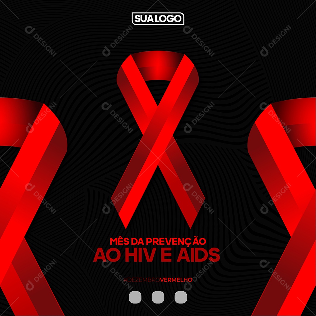 Social Media Dezembro Vermelho Mês de Prevenção ao HIV Aids EPS Editável