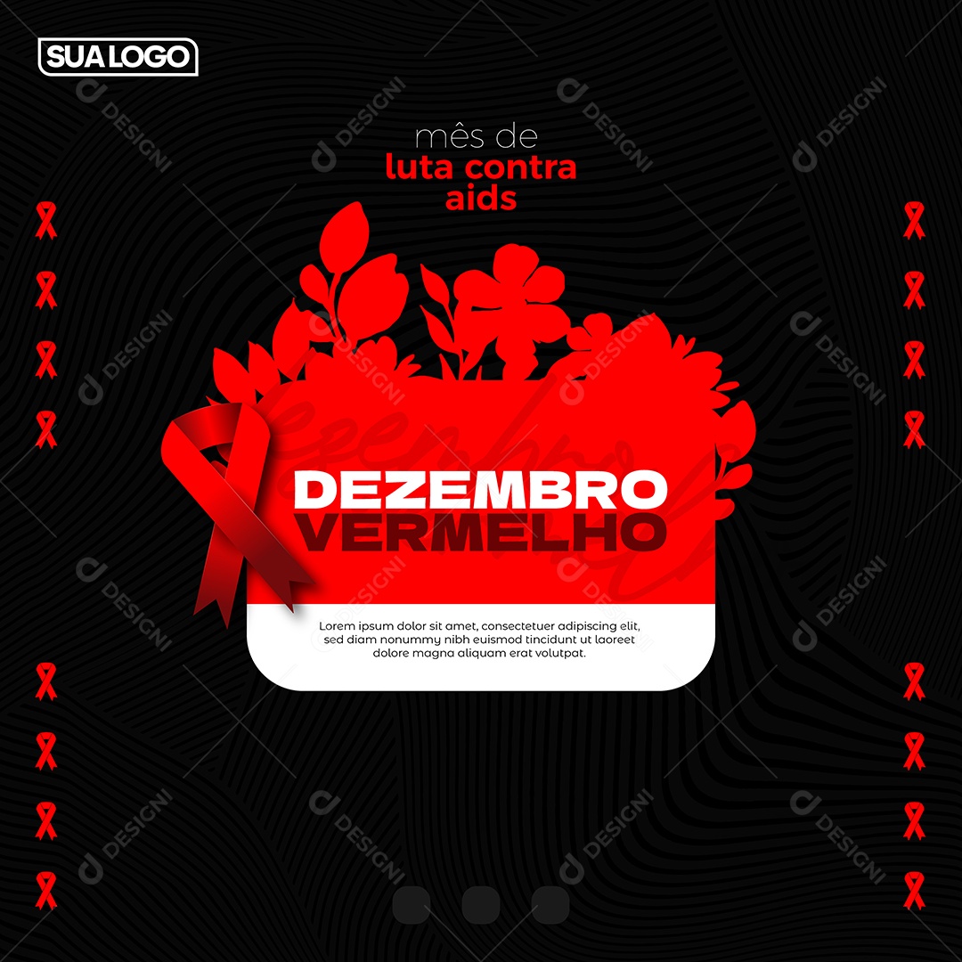 Social Media Dezembro Vermelho Mês de Luta Contra Aids EPS Editável