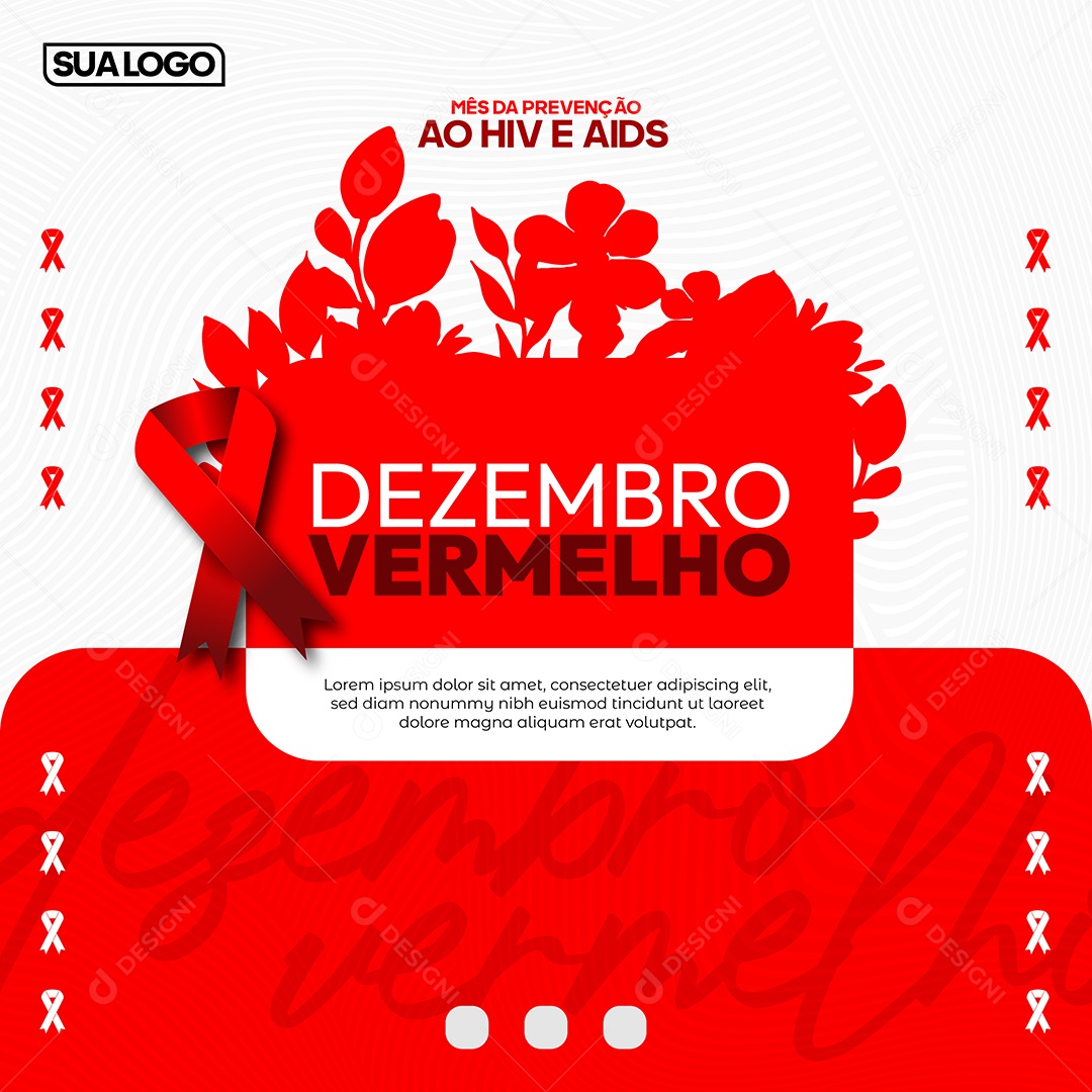 Social Media Dezembro Vermelho Mês de Prevenção ao HIV Aids EPS Editável
