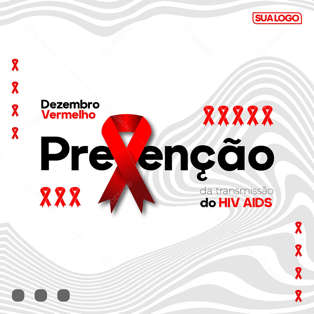 Social Media Dezembro Vermelho Prevenção da Transmissão EPS Editável