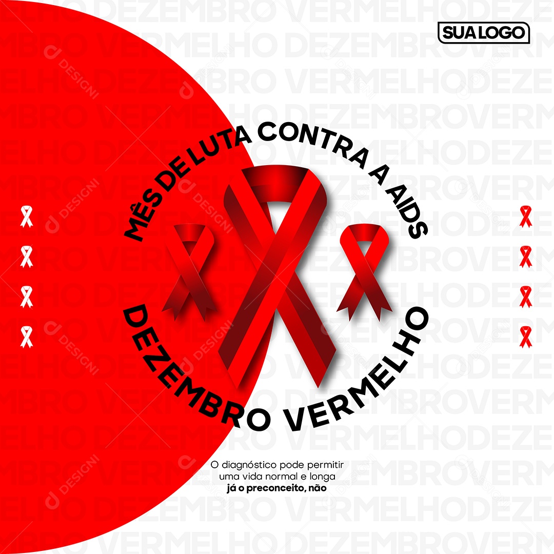 Social Media Dezembro Vermelho Mês de Luta Contra Aids EPS Editável