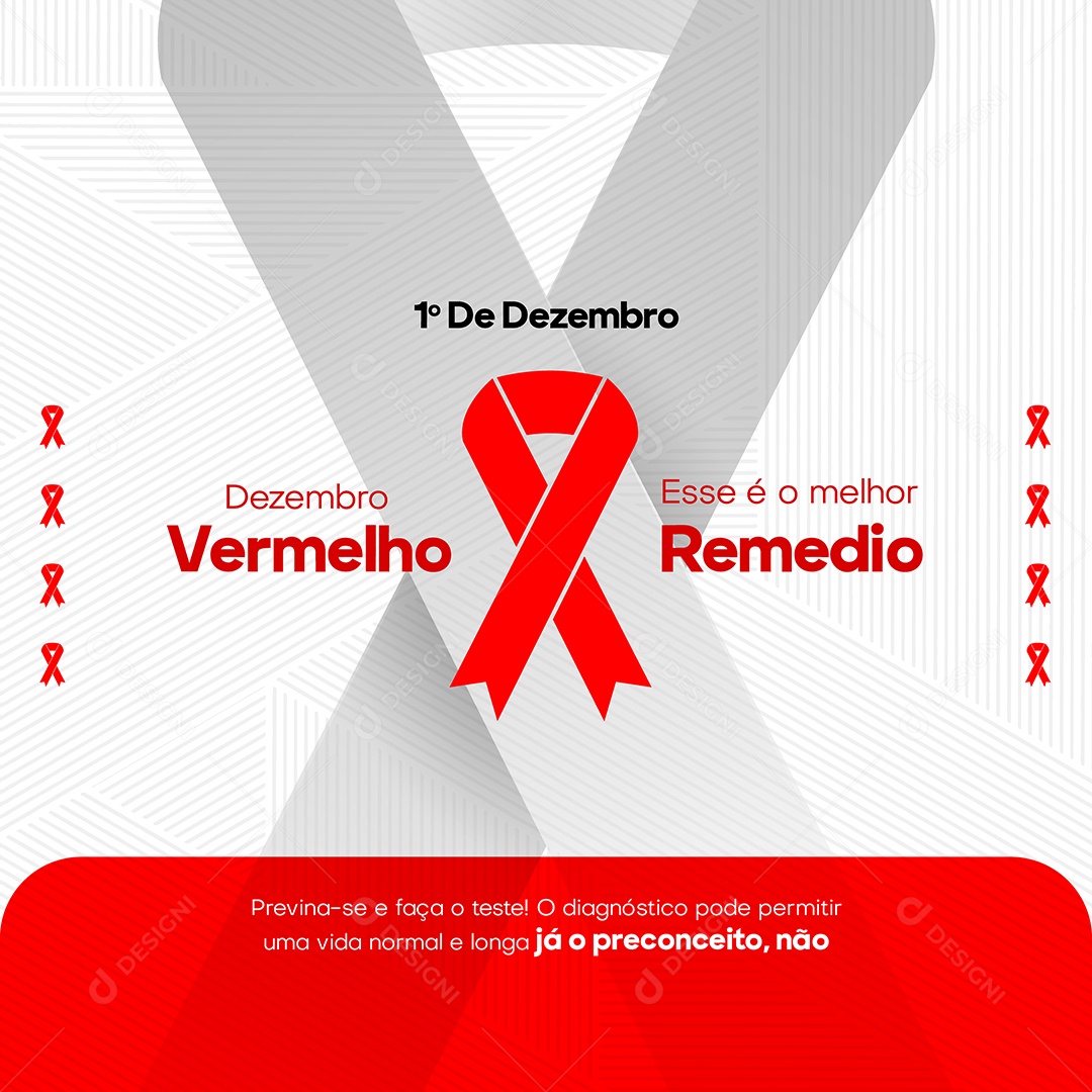 Social Media Dezembro Vermelho Esse é o Melhor Remedio EPS Editável