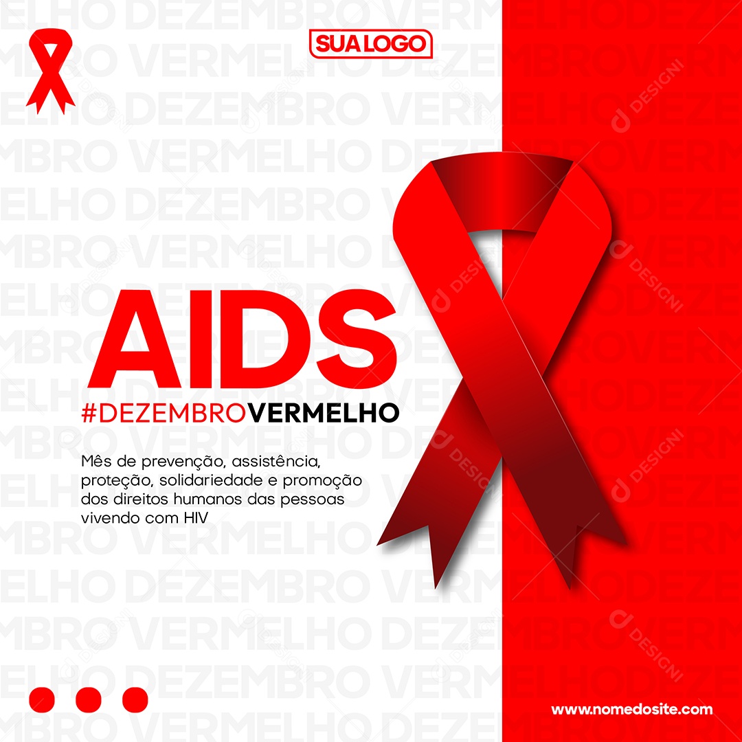 Social Media Dezembro Vermelho Mês de Prevenção EPS Editável