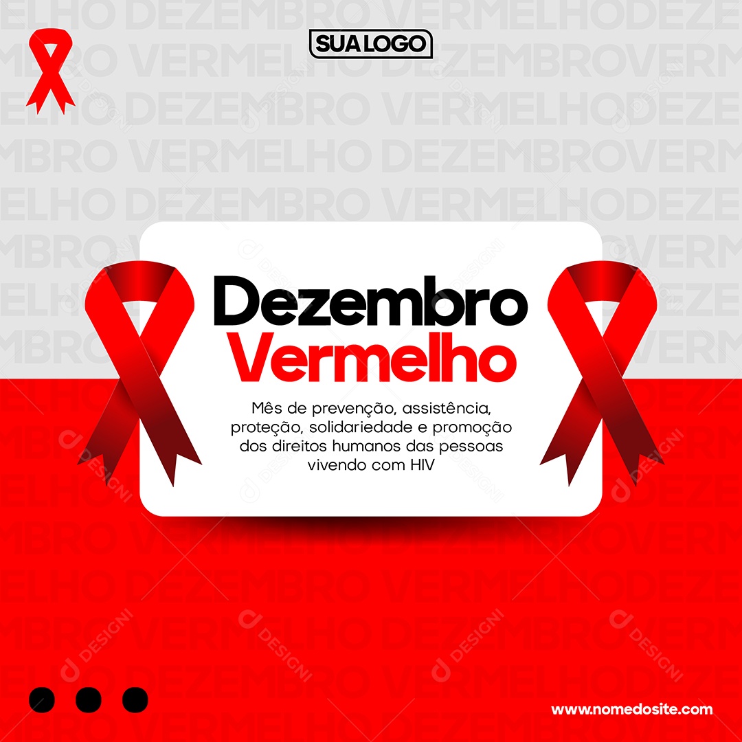 Social Media Dezembro Vermelho Mês de Prevenção EPS Editável