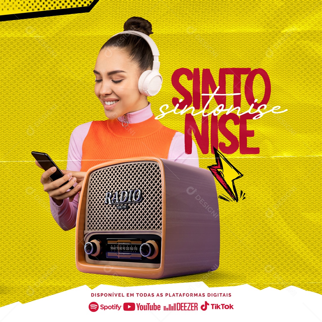 Social Media Podcast Sintonize PSD Editável