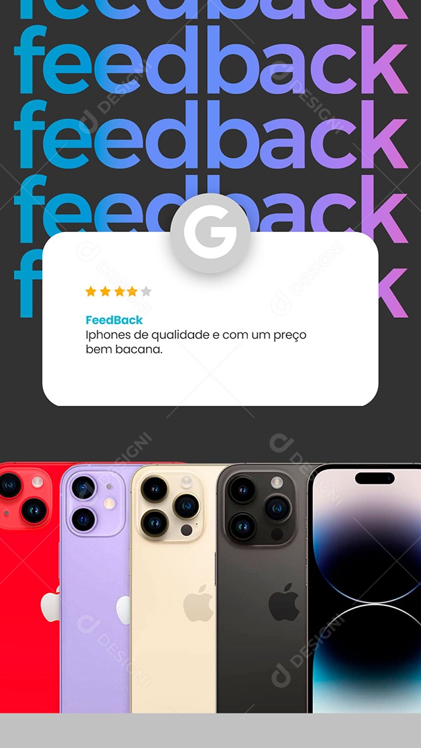 Story Feedback Iphones de Qualidade Assistência Técnica Especializada em Iphones Social Media PSD Editáve