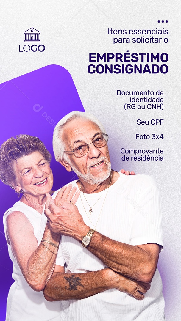 Story Itens Essenciais para Solicitar o Empréstimo Consignado Social Media PSD Editável