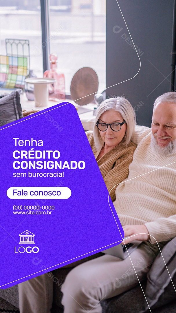 Story Tenha Crédito Consignado sem Burocracia Empréstimos Social Media PSD Editável