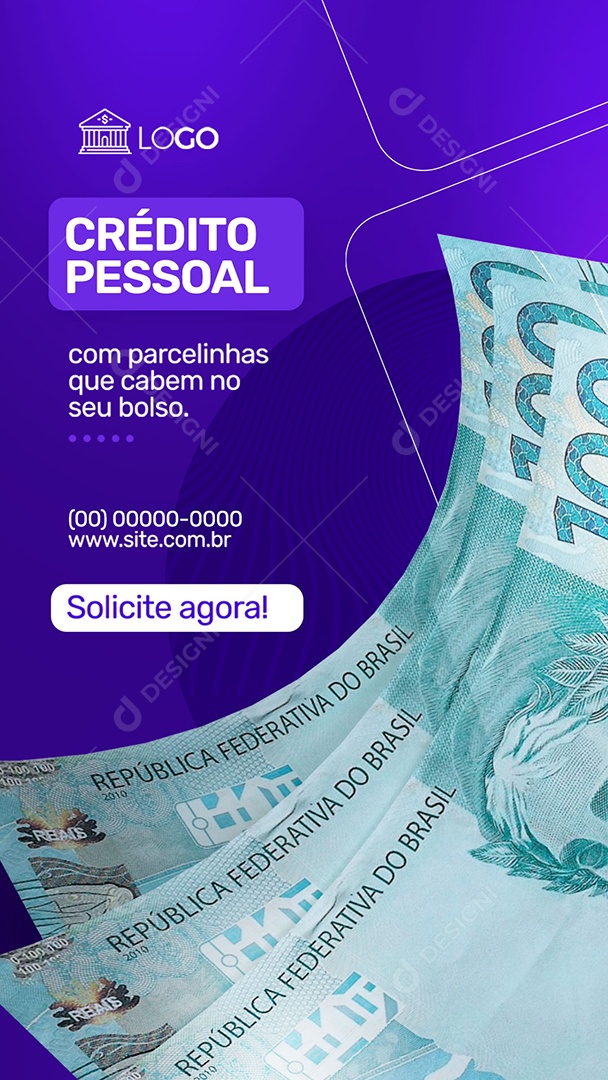 Story Crédito Pessoal Empréstimo Social Media PSD Editável