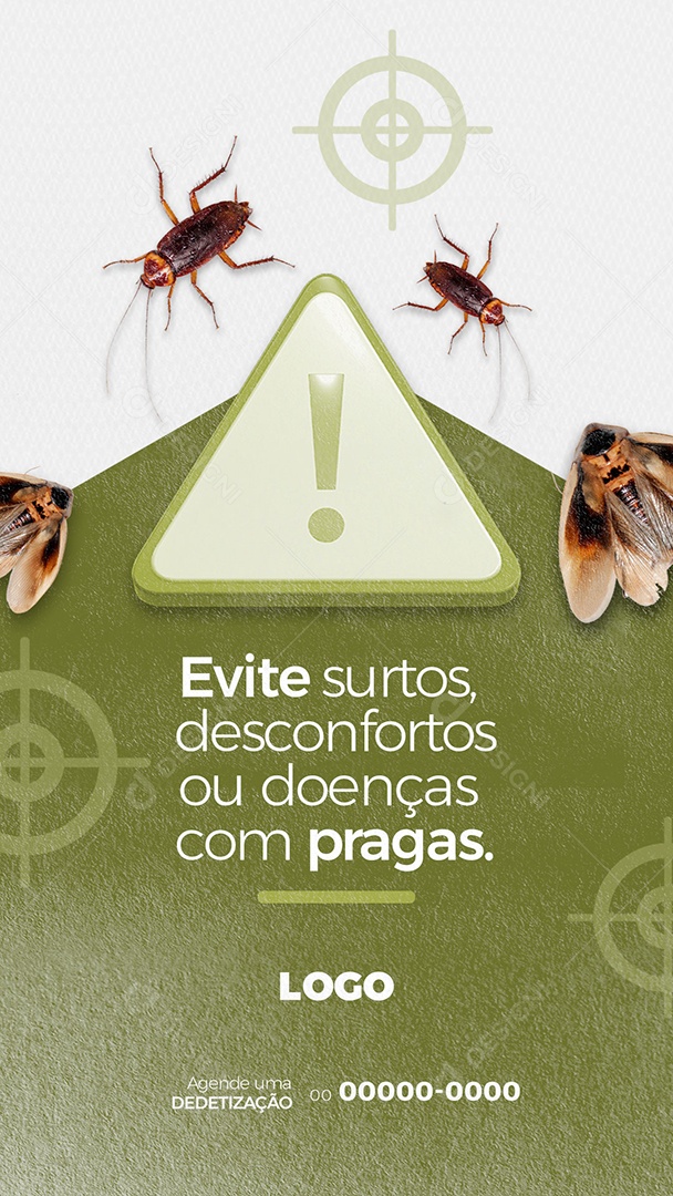 Story Evite Surtos, desconfortos ou Doenças! Dedetização Social Media PSD Editável